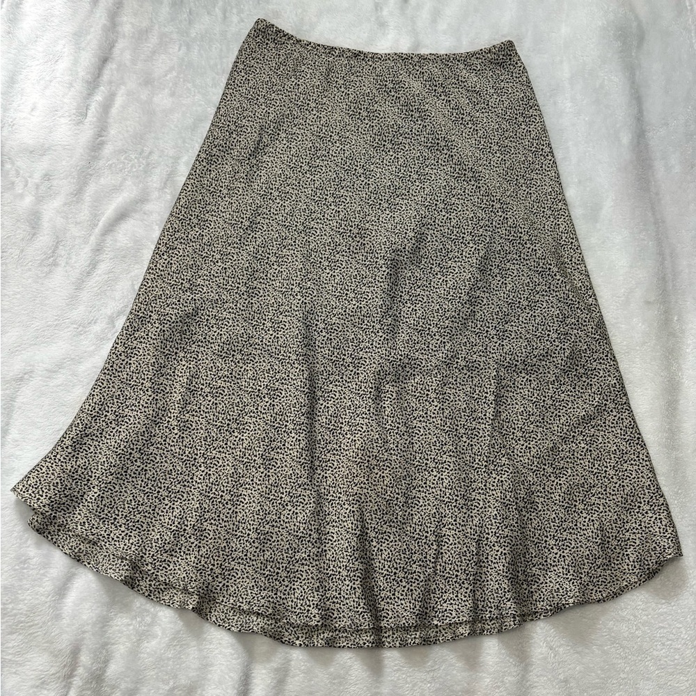 Animal Print Skirt‎ Lined Black White Size M